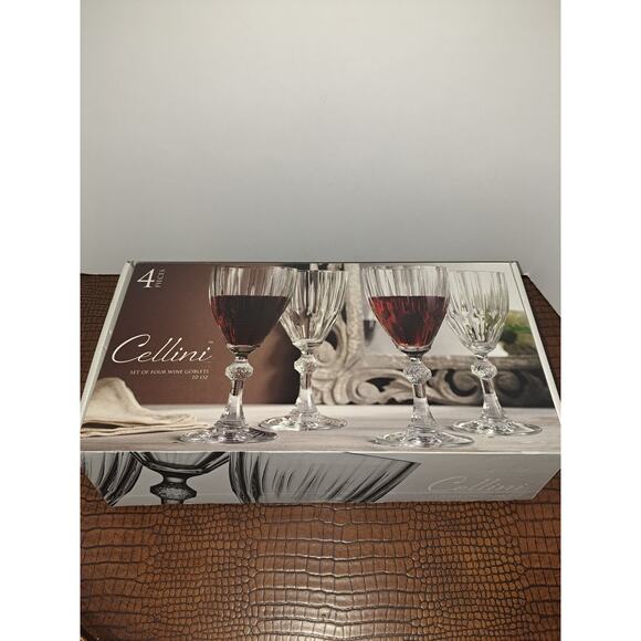 Set of 4 Cellini 10oz Wine Goblets - Picture 1 of 8